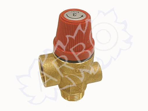 Imagen de VALVULA DE SEGURIDAD  1/2 M CON CONEXION MANOMETRO 1/4 H 3 BAR