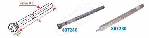 Imagen de ANODO MAGNESIO 18X500 C/TAPON 1/2" EN LATON