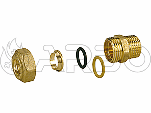 Imagen de RACOR RECTO MACHO CON ADAPT.PARA TUBO COBRE 3/8"X12